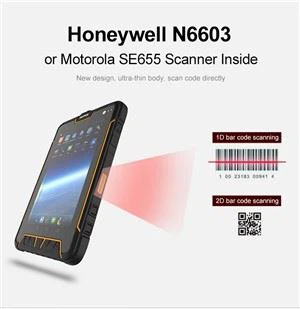 Escáner de código de barras de 7 pulgadas 1D 2D Tablet PC Android 9.0